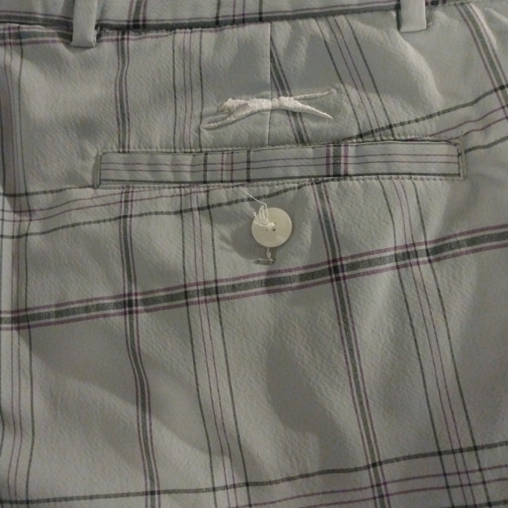 Men's Golf Shorts Slazenger Light Blue Plaid Breathable Athleisure Performance36 - Picture 3 of 6